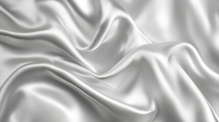 Fototapeta premium White gray satin texture that is white silver fabric silk panorama background with beautiful soft blur 