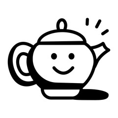 Teapot hand drawn style icon 