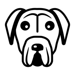 Mastiff icon in doodle style 