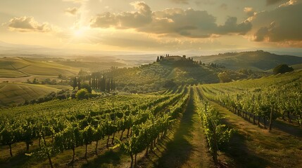 Fototapeta premium The landscapes of the tuscan vineyards delight