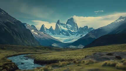 The mountain landscapes of patagonia where ridges