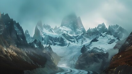 The mountain landscapes of patagonia where ridges