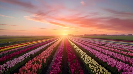 Fototapeta premium Landscapes the flower fields of holland