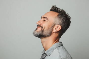 Obraz premium A close up of a man's face with her eyes closed