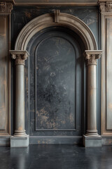 Digital backdrop, Classic, Vintage, Luxury Wall backdrop, wall and floor, Beige, Brown, Gold, Grey, composite background.