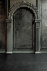 Digital backdrop, Classic, Vintage, Luxury Wall backdrop, wall and floor, Grey, Brown, Olive, composite background.