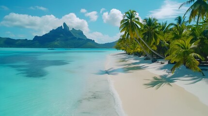 Naklejka premium Lapped by crystal clear waters bora boras beaches