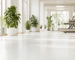 Fototapeta premium High-tech gym with medical equipment, blending fitness and surgery, copy space for text,