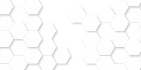 Naklejka premium White Hexagonal Background. Luxury White Pattern. Vector Illustration. 3D Futuristic abstract honeycomb mosaic white background. geometric mesh cell texture. modern futuristic wallpaper.