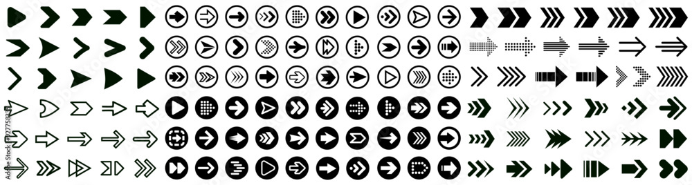 Poster arrows big black set icons, arrow icon, modern simple arrows, arrow vector collection cursor sign