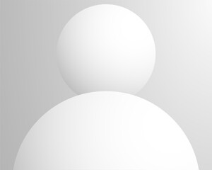 Light background with white balls, ball in empty space. White abstract 3d round spheres. Background with neumorphism circles. Geometric design circle shapes, abstract 3D circle white wallpaper