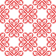Real Tatar seamless pattern. Islamic floral geometry. Culture of the Tatar people, symbols of green and red