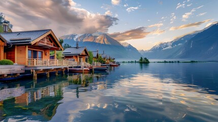 Fototapeta premium The moorings are exquisite set against a backdrop