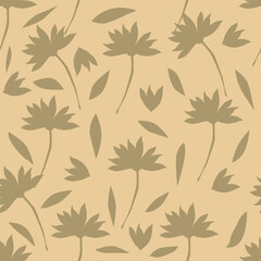 Vector floral seamless pattern. Gentle flower background. 