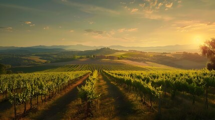 Field the endless vineyards of tuscany stretching