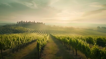 Field the endless vineyards of tuscany stretching