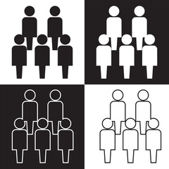 Customer editable stroke and solid web icon set. Vector illustration. isolated on white and black  background. EPS 10