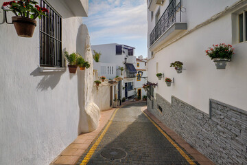 Fragment of the old town of the beautiful town of Estepona - a city located in southern Spain, near Malaga in Andalusia. The photo was taken on June , 2024