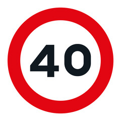 RESTRICTION SIGNS, R-301 - Maximum Speed 40 - SVG