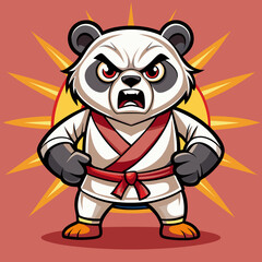 panda karate kimono judo taekwondo vector sport mascot