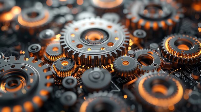 CPU designed with clockwork gears and mechanisms, time driving the digital core, double exposure technique, white background, detailed cogs interlocked, soft light and shadows, hd quality.