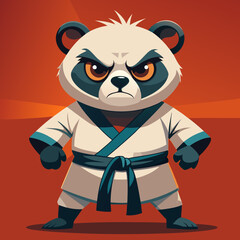 panda karate kimono judo taekwondo vector sport mascot