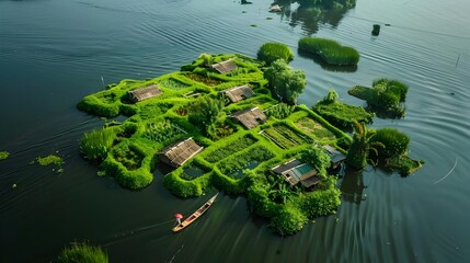 Naklejka premium The gardens on a lake in myanmar