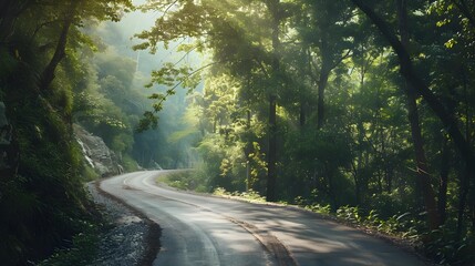 Obraz premium Serpentine winds along steep slopes its bends
