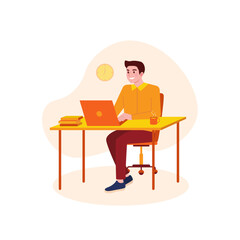 Vector illustration of people working in the office