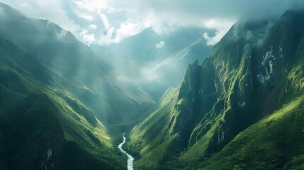 Perus trails pass through high mountain ranges