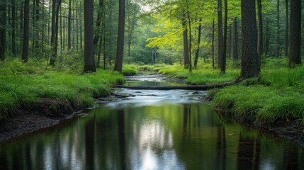 Obraz premium Tranquil Forest Stream
