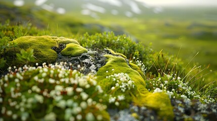 Tundra boundless expanses where mosses and lichens cover