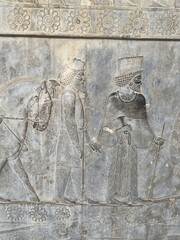 Relief an Palastmauer in Persepolis, Iran, 2022