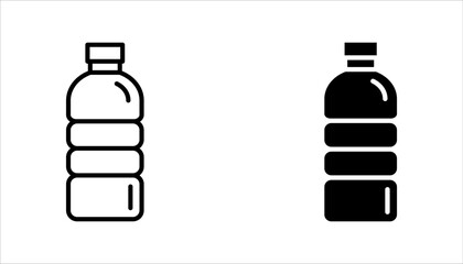 Plastic Bottle line icon set shape collection, thin line design vector illustration, on white background.