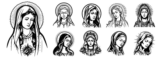 symbolic icons of mary representing peace and spirituality