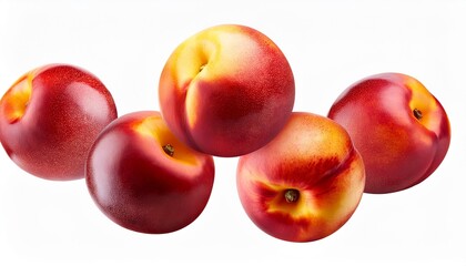 Obraz premium Nectarine floating in the air, isolated on white background
