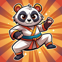 panda karate kimono judo taekwondo vector sport mascot