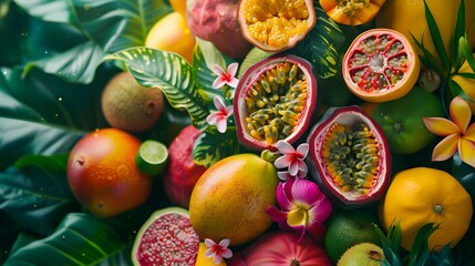 Exotic fruits in the form of a bouquet