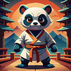 panda karate kimono judo taekwondo vector sport mascot