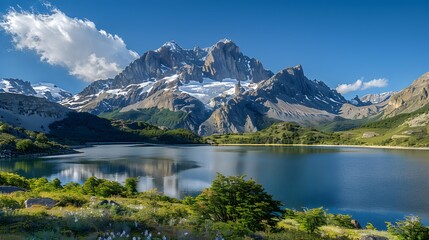 Fototapeta premium The ranges in patagonia rise above the plains