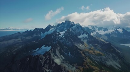 Fototapeta premium Patagonias ranges stretch across the horizon