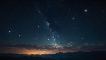 Fototapeta premium An image of a night sky with stars and clouds.