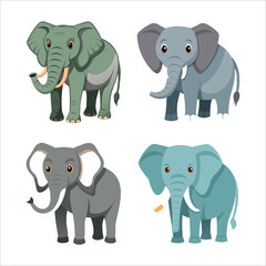 Obraz premium High-Quality Vector Illustration of an Elephant on White Background for Wildlife and Nature-Themed Graphics