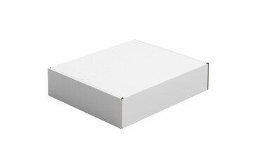 White paper kraft cardboard box made from recyled paper open and isolated on white background, 3D illustration, 3D rendering