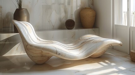 Modern Marble Lounger in a Minimalist Interior