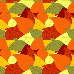 Seamless print pattern wallpaper background with leaves vector illustration botanic nature texture for paper, textile etc
