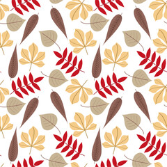Seamless print pattern wallpaper background with leaves vector illustration botanic nature texture for paper, textile etc