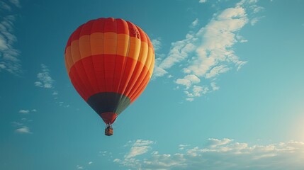 Hot Air Balloon Soaring Through The Sky