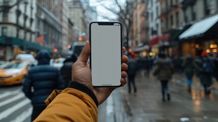 Smartphone in City Background