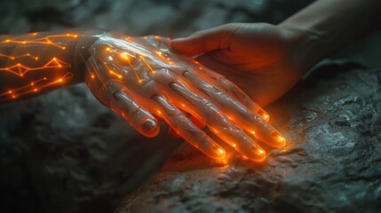 Human and Artificial Hand Touching
